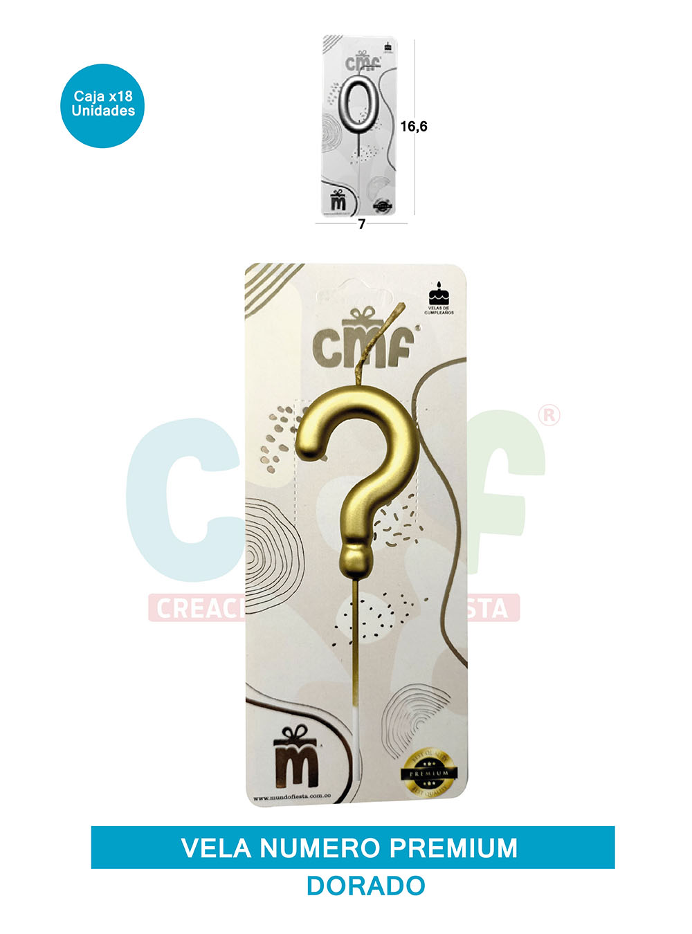 VELA NUMERO PREMIUM DORADO ?