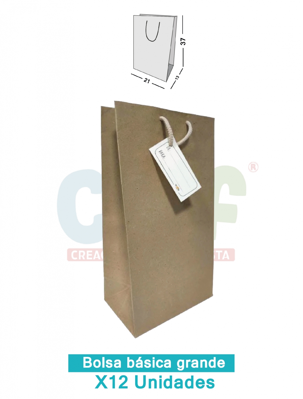 BOLSA KRAFT BASICA GRANDE X 12