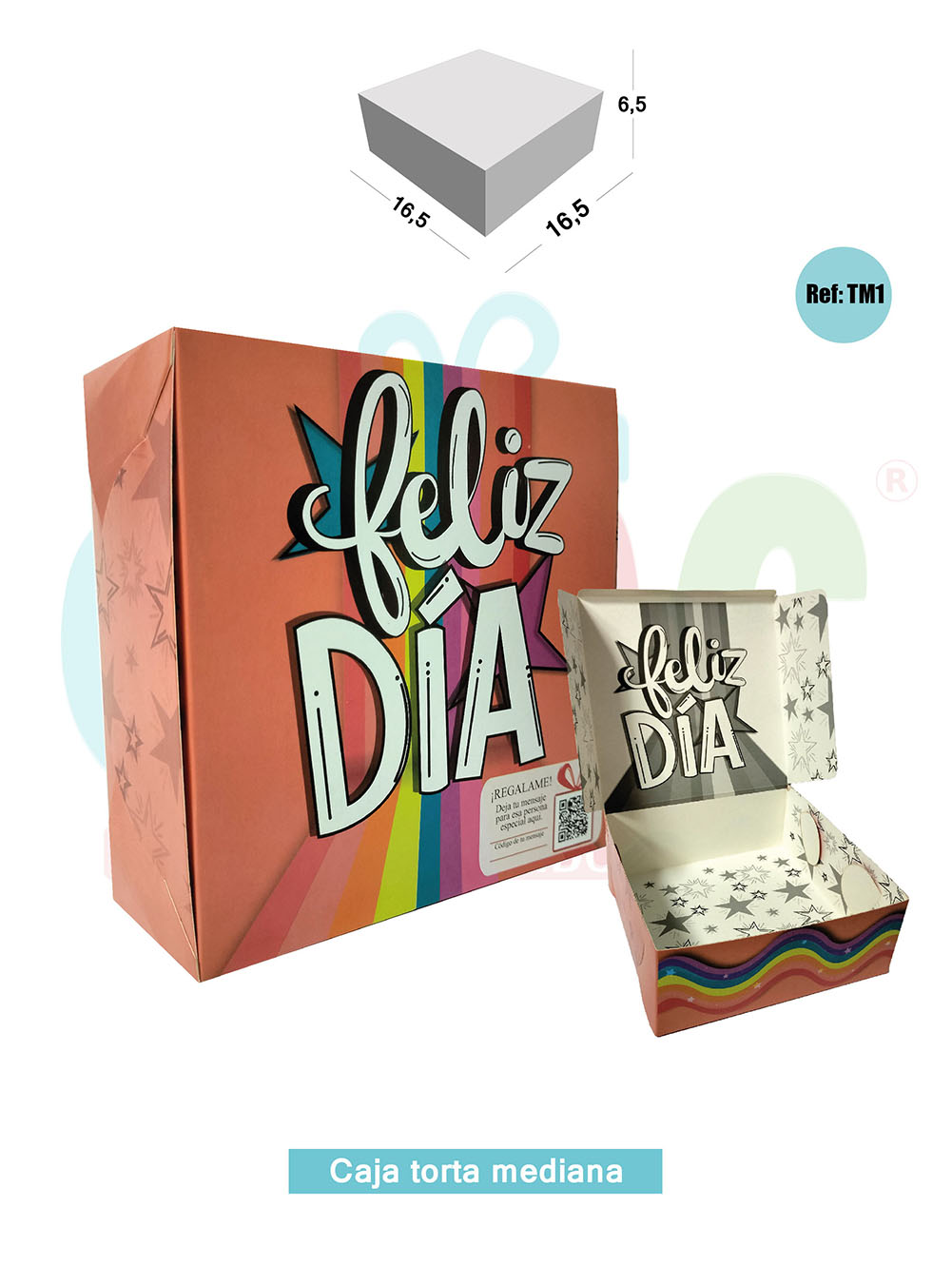 CAJA DE REGALO CUADRADA MEDIANA   TM1