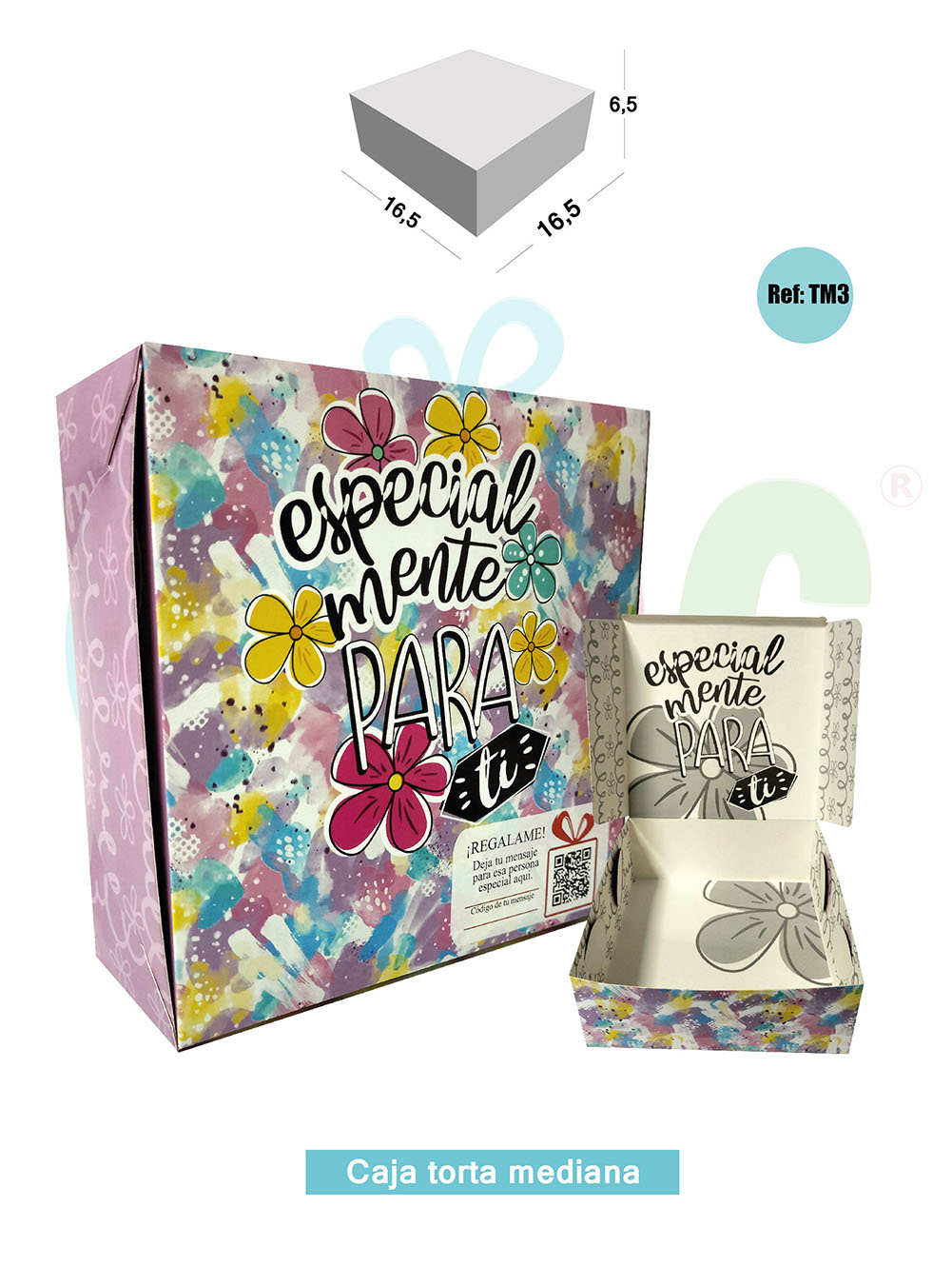 CAJA DE REGALO CUADRADA MEDIANA   TM3