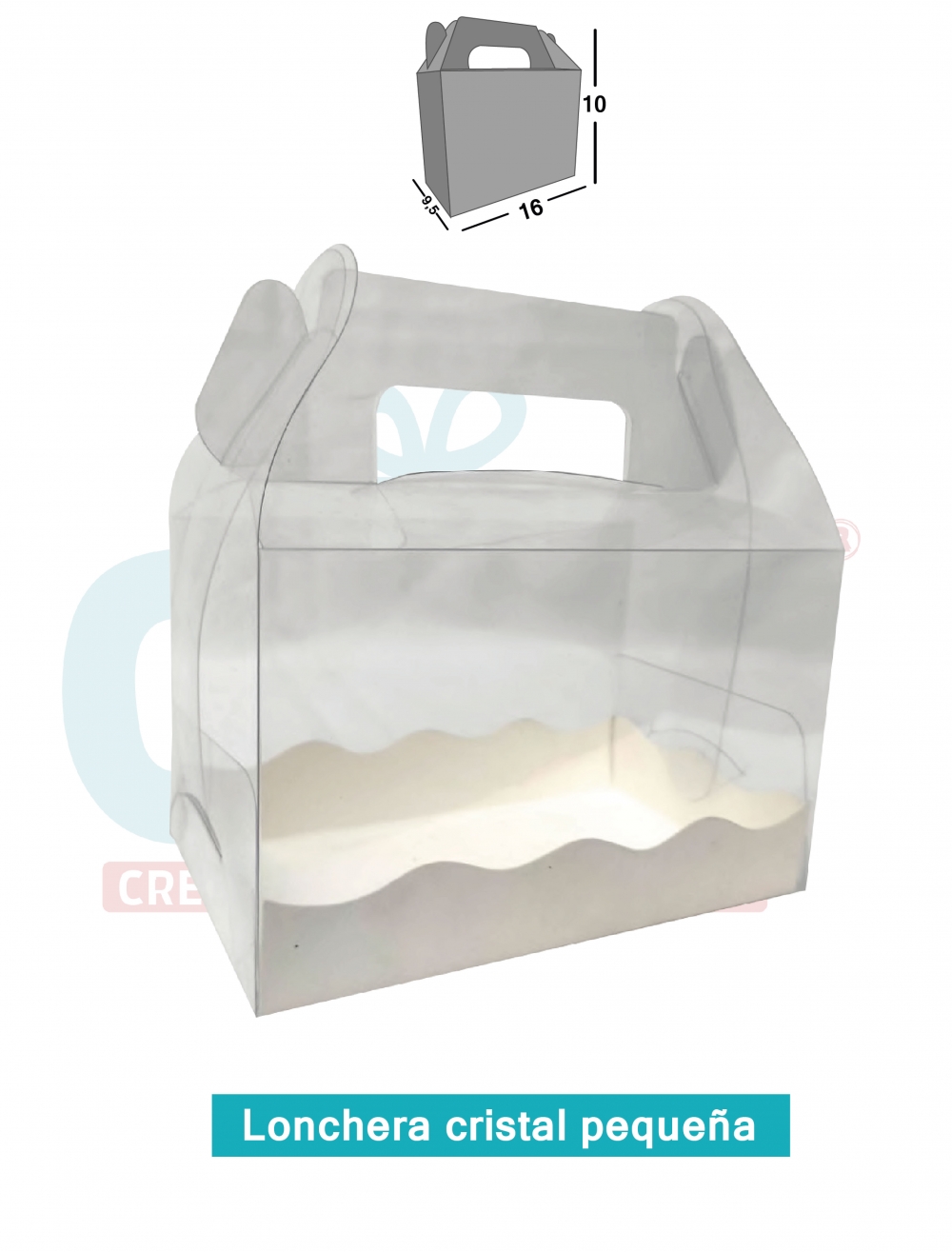 CAJA LONCHERA CRISTAL PEQUEÑA 10X16