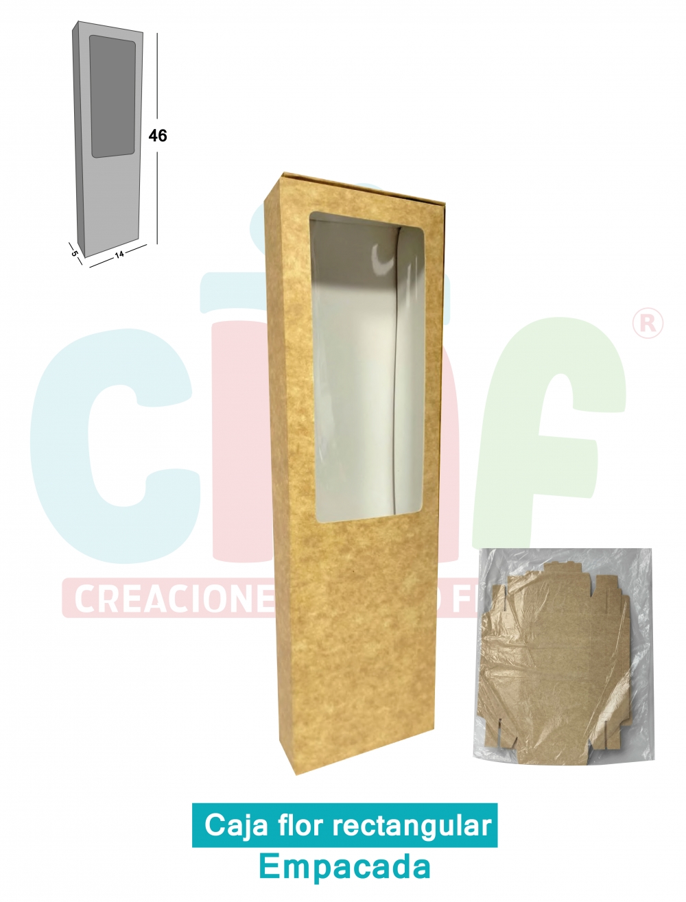 CAJA FLOR BASICA  RECTANGULAR 