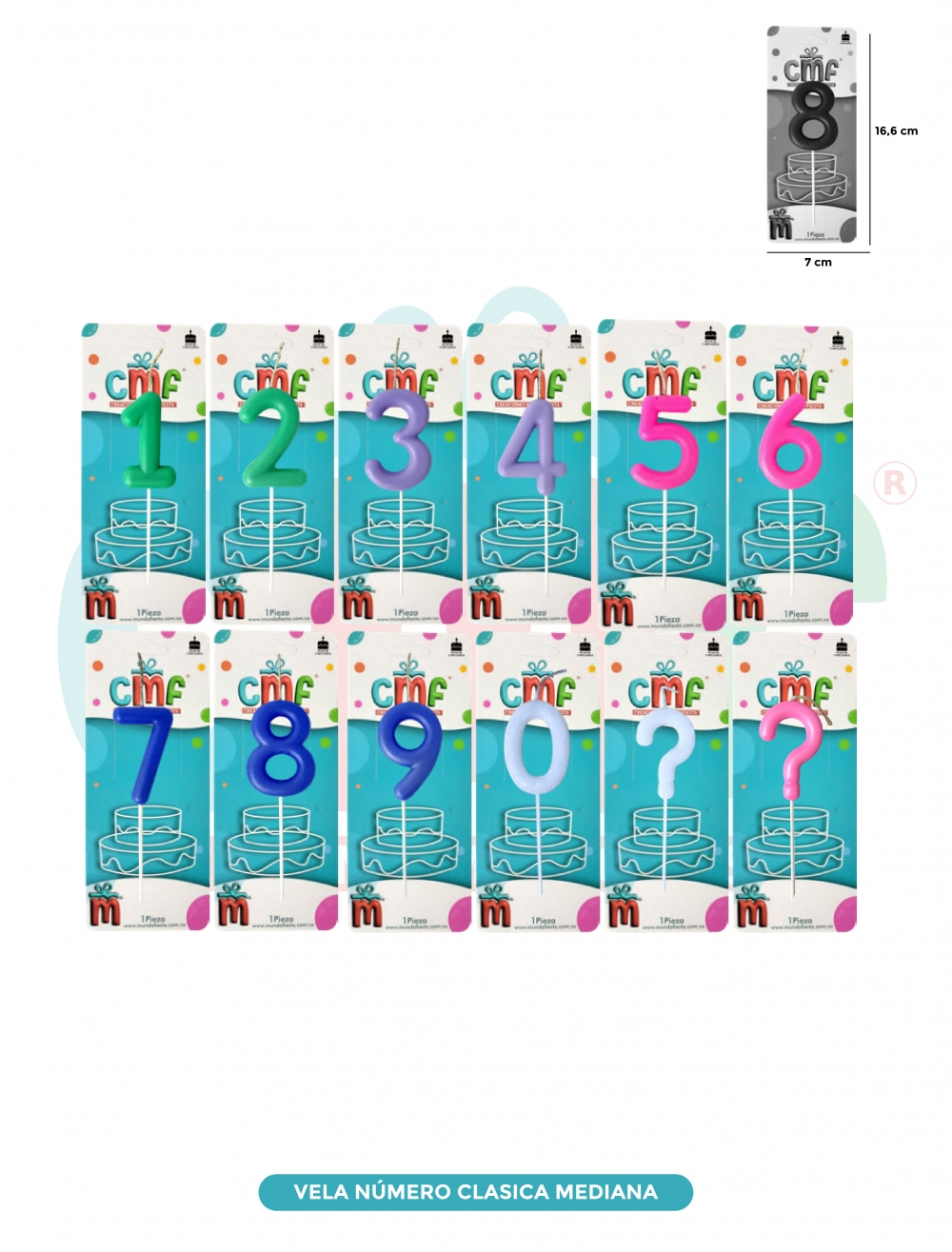 VELA NUMERO CLASICA MEDIANA
