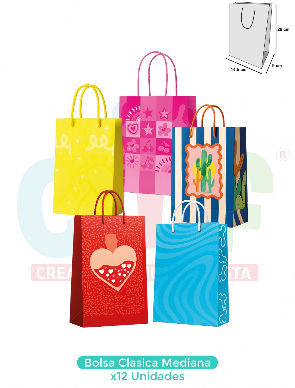 BOLSA CLASICA MEDIANA X12