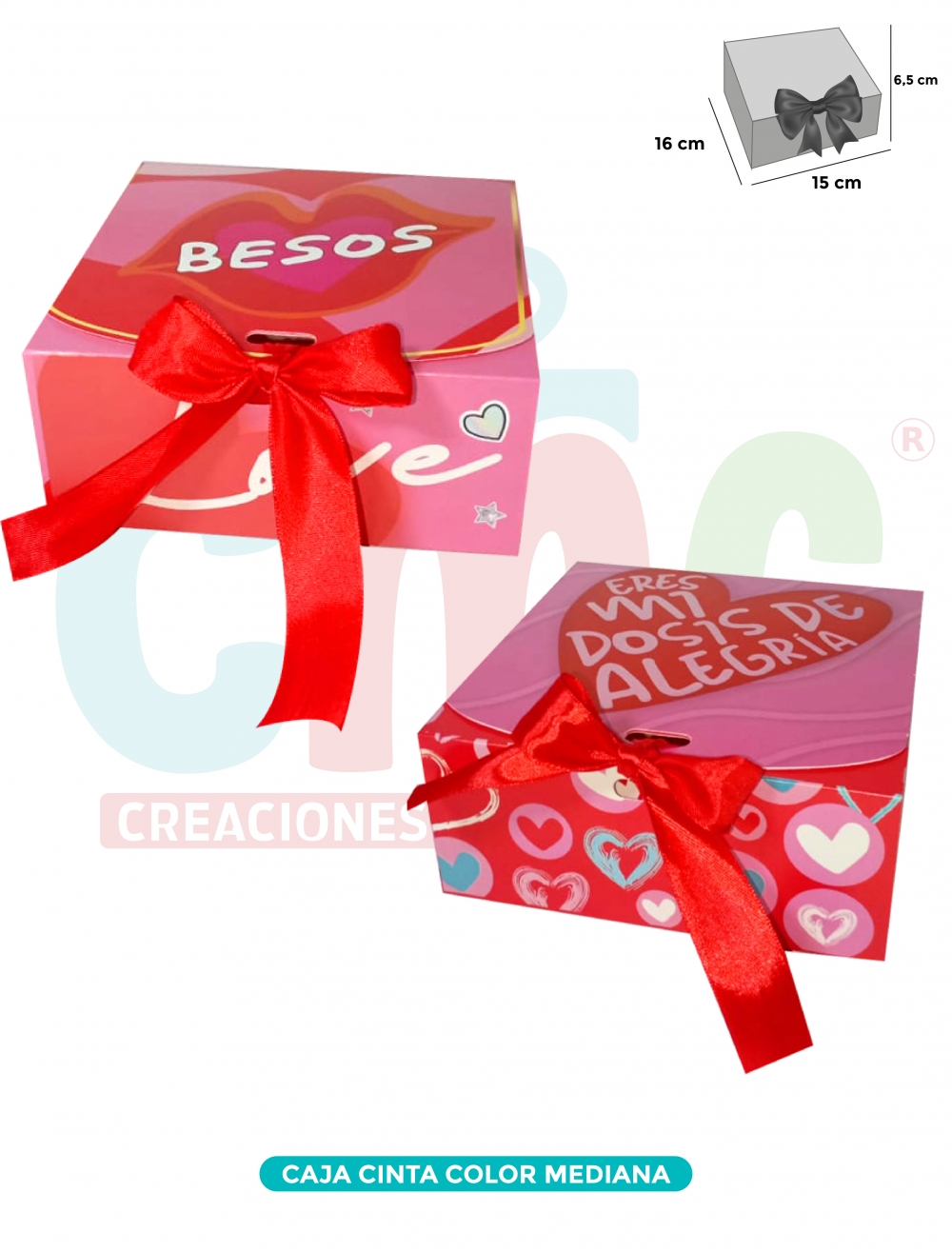 CAJA CINTA COLOR MEDIANA 