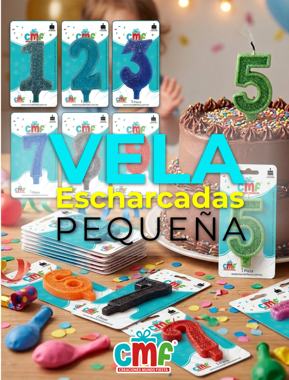 VELA ESCARCHADA NUMERO PEQUEÑO