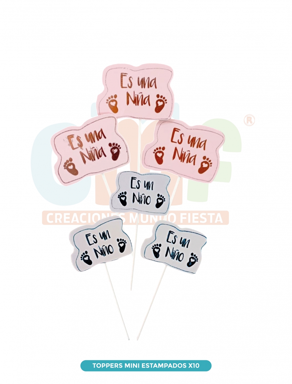 TOPPERS MINI ESTAMPADOS X10UND