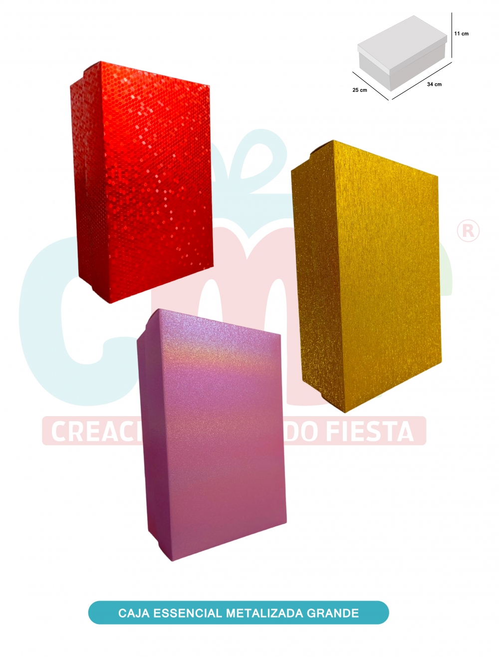 CAJA ESSENCIAL METALIZADA GRANDE SIN VENTANA
