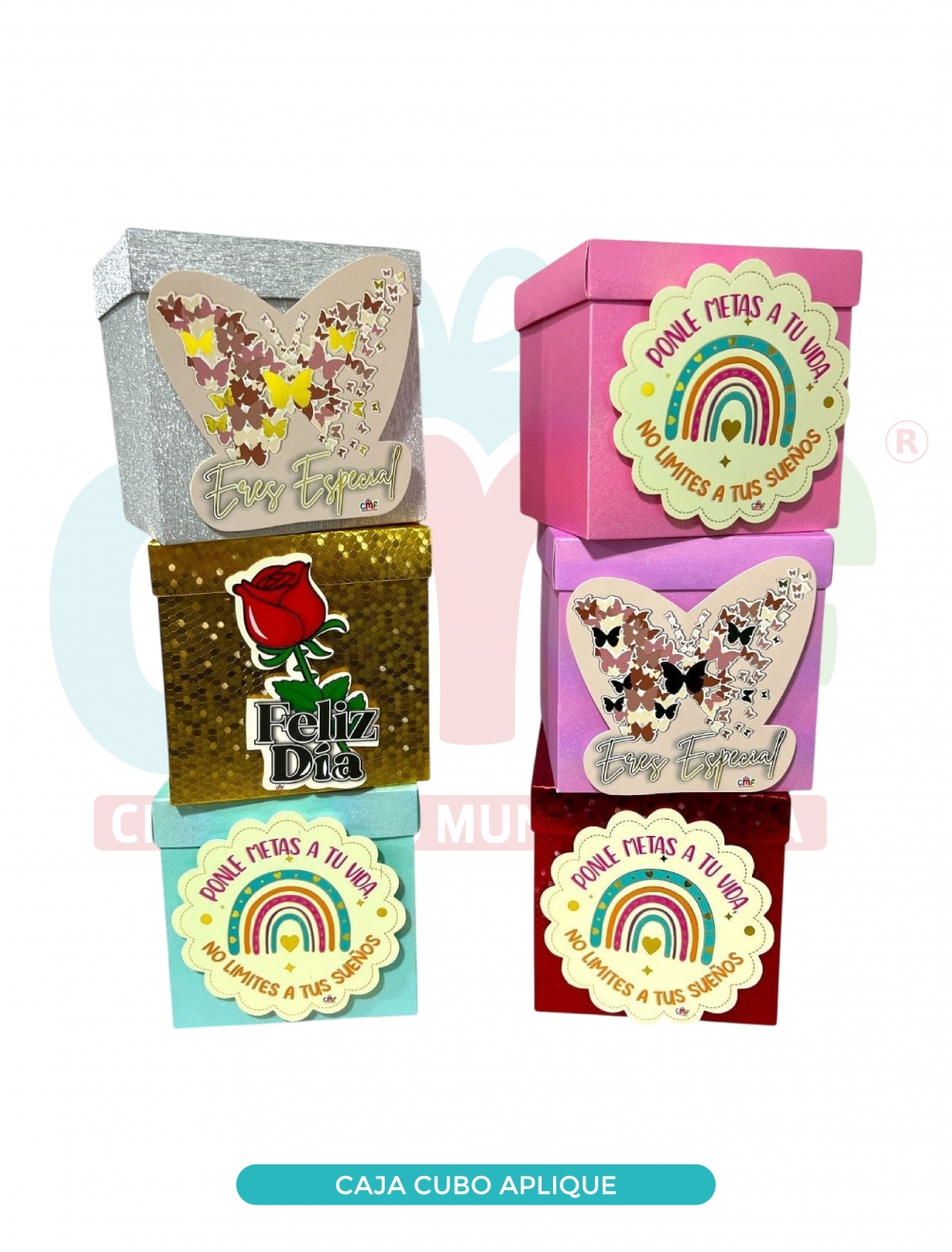 CAJA CUBO APLIQUE