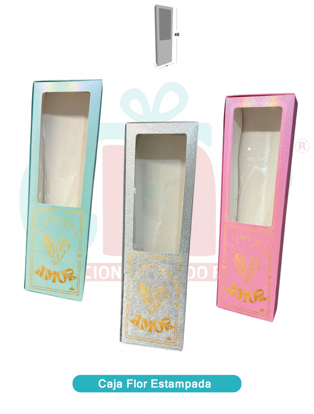 CAJA FLOR ESTAMPADA 