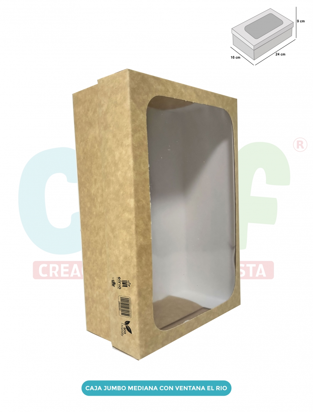 CAJA JUMBO MEDIANA CON VENTANA RIO