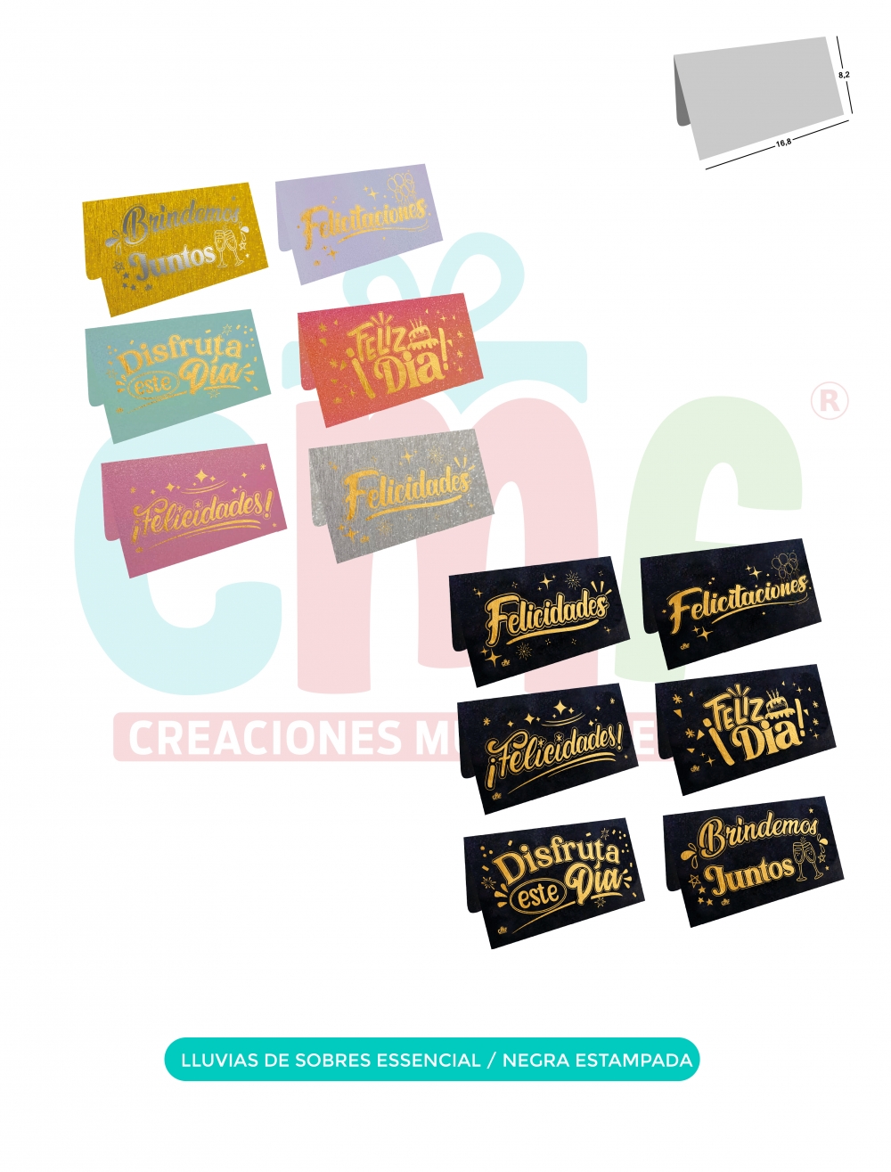 LLUVIA DE SOBRE ESSENCIAL/NEGRA ESTAMPADA X12 