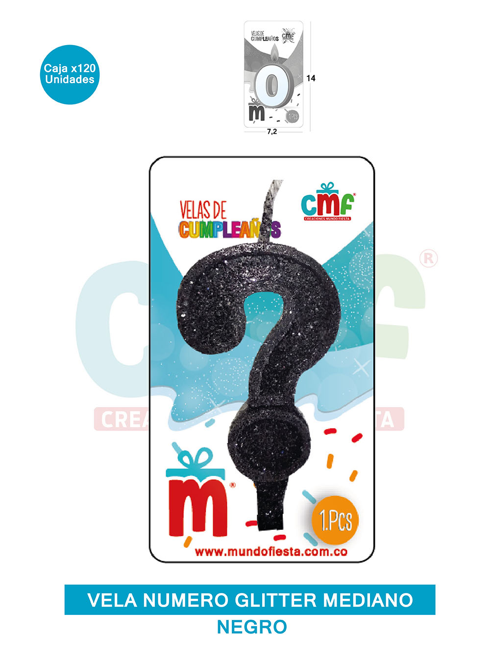 VELA ESCARCHADA  NUMERO MEDIANO NEGRO ?