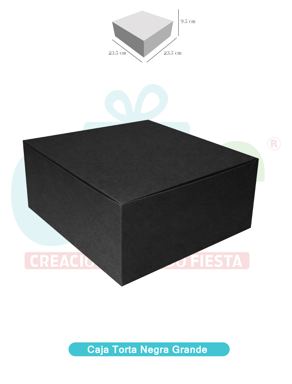 CAJA TORTA GRANDE NEGRA 