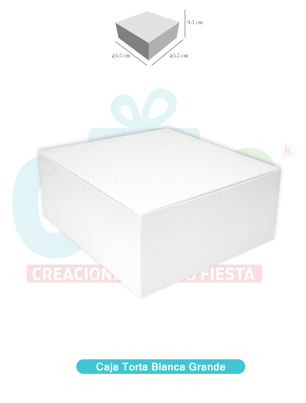CAJA TORTA GRANDE BLANCA