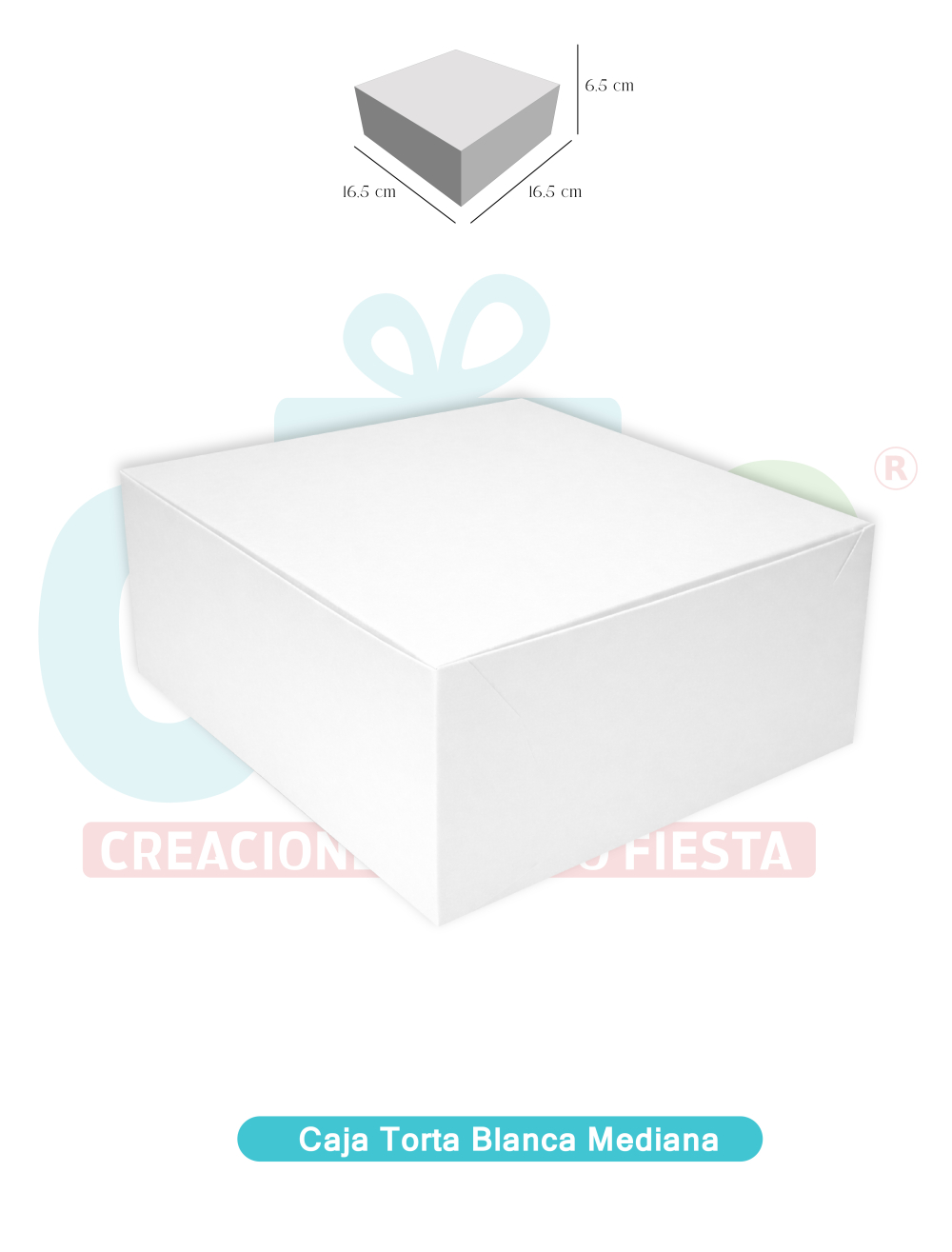 CAJA TORTA MEDIANA BLANCA