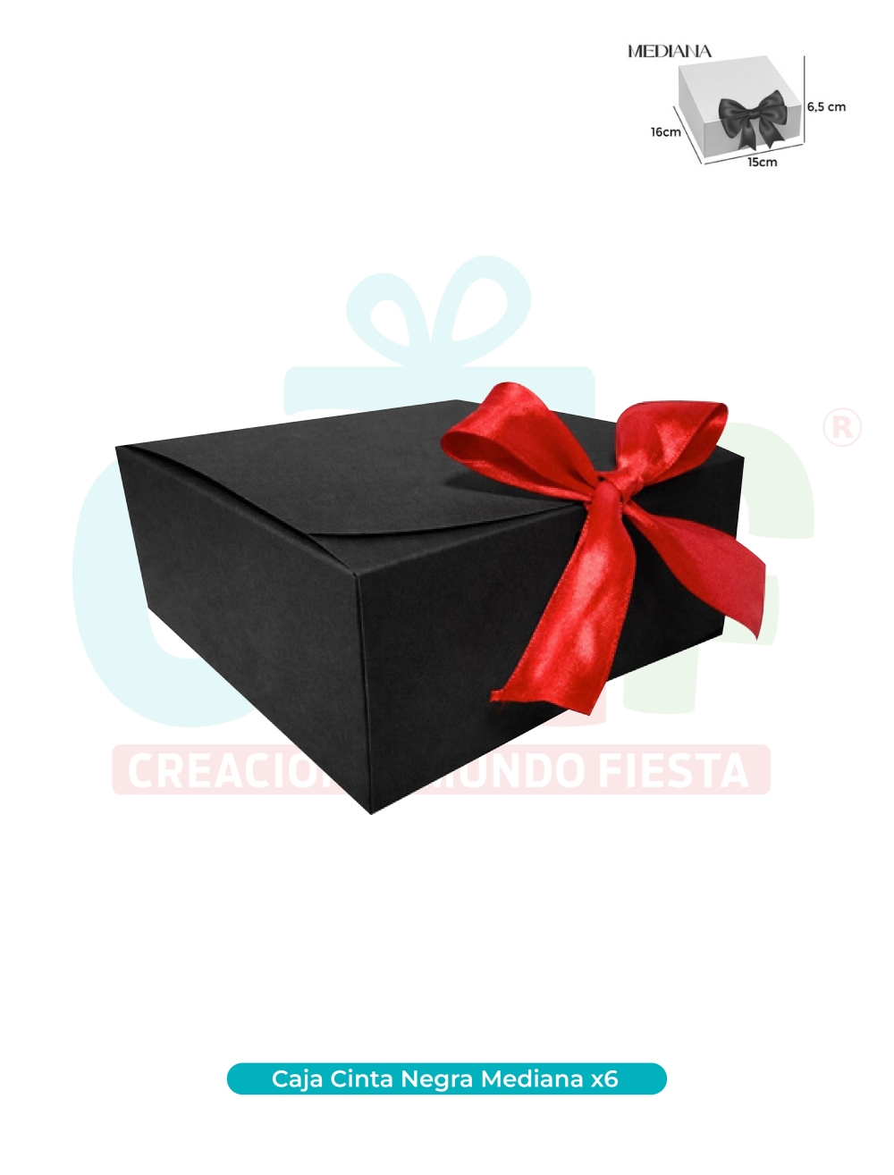 CAJA CINTA MEDIANA NEGRA  X6