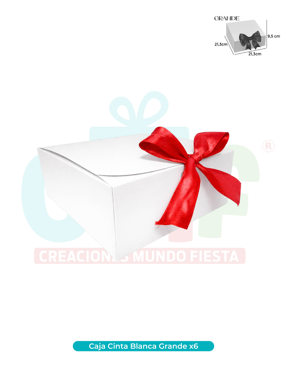 CAJA CINTA GRANDE BLANCO X6