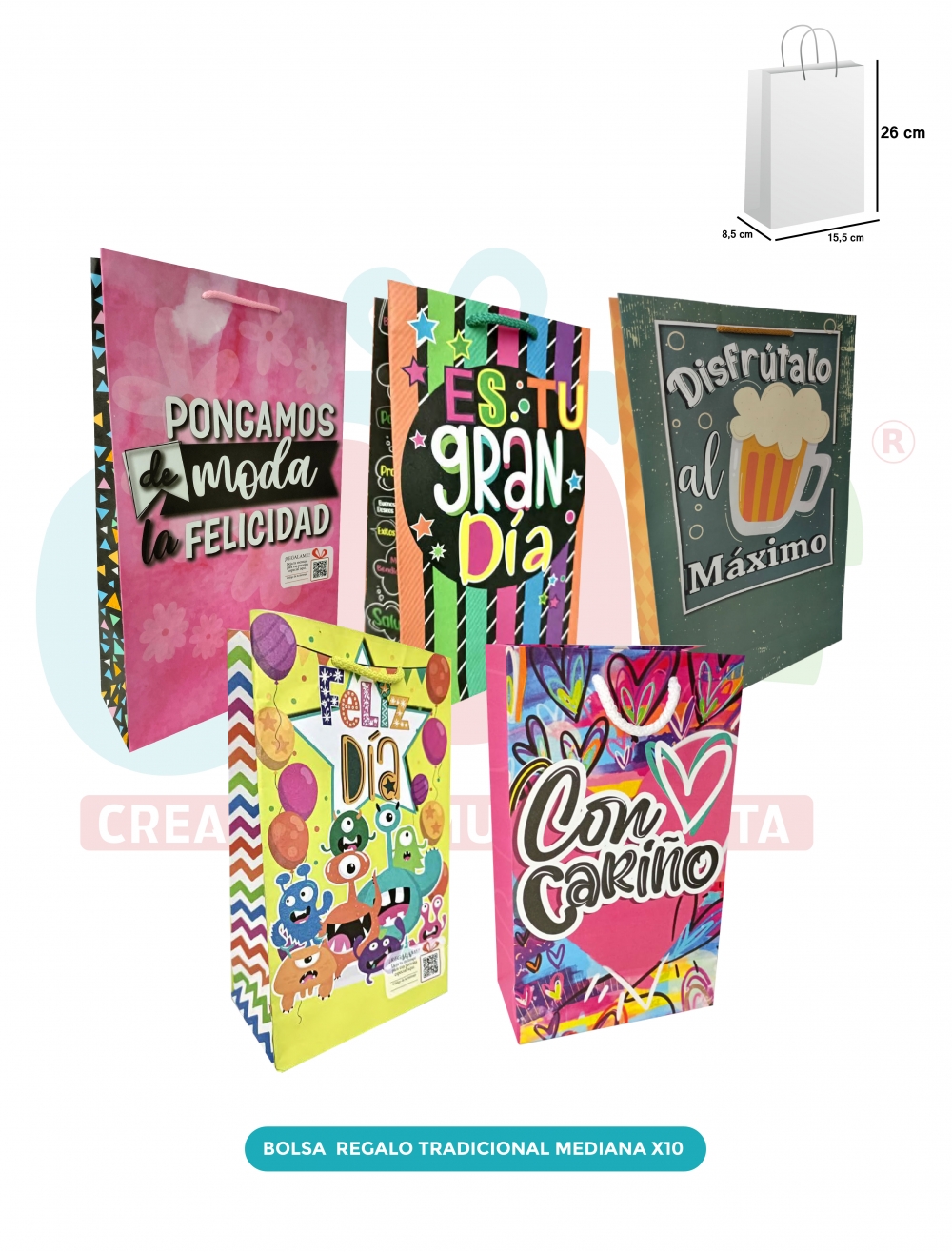 BOLSA REGALO TRADICIONAL MEDIANA X10