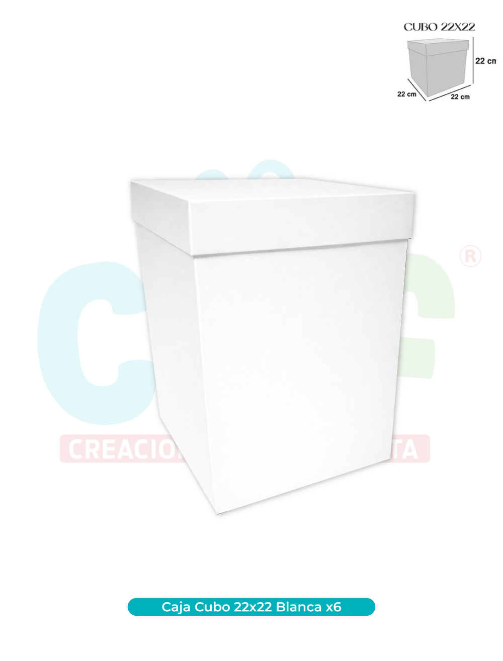 CAJA CUBO 22X22 BLANCO  X6