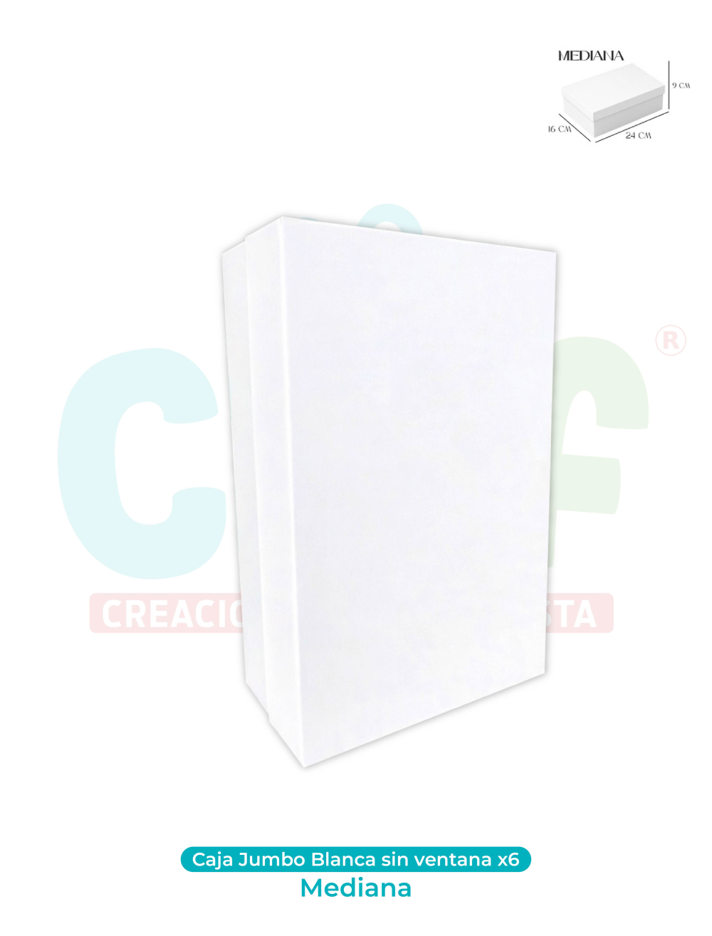 CAJA JUMBO MEDIANA SIN VENTANA BLANCA  X6