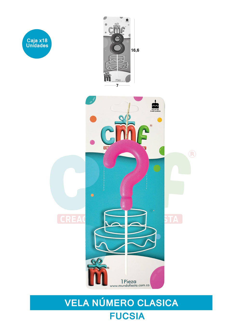 VELA NUMERO CLASICA MEDIANA FUCSIA ?