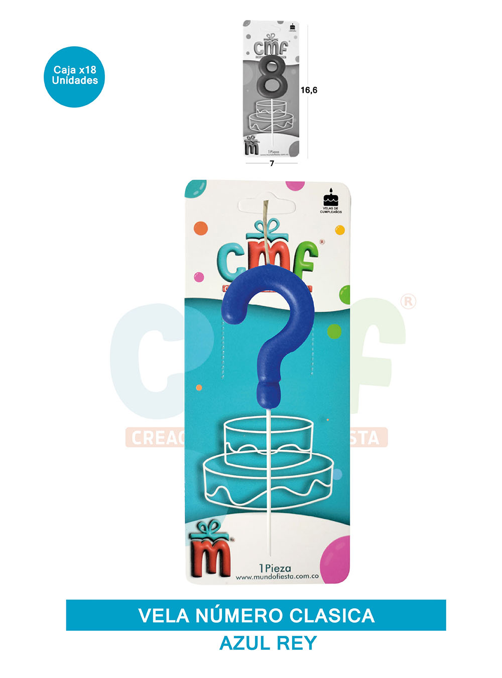 VELA NUMERO CLASICA MEDIANA AZUL ?