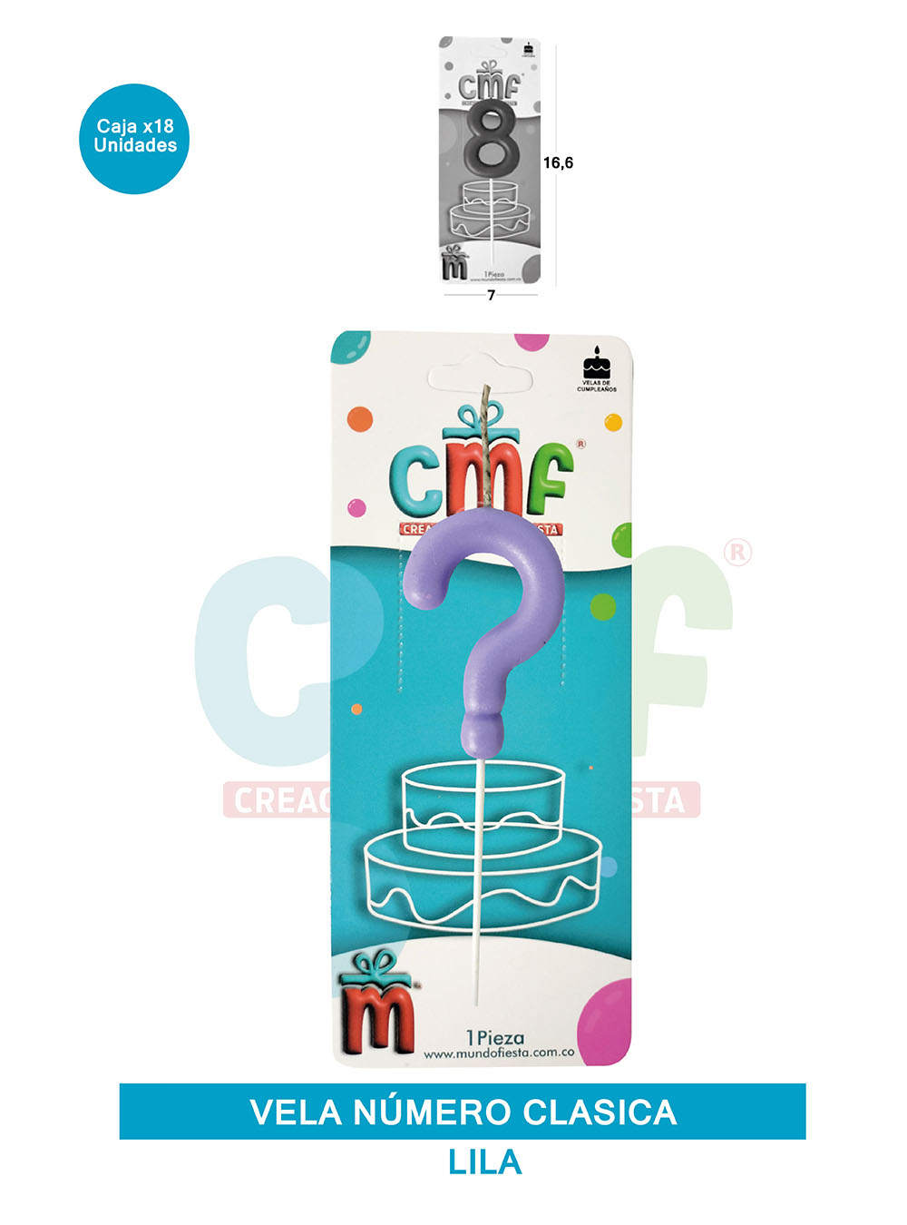 VELA NUMERO CLASICA MEDIANA LILA ?