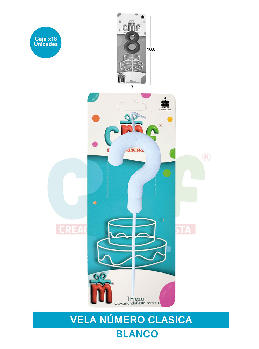 VELA NUMERO CLASICA MEDIANA BLANCO ?