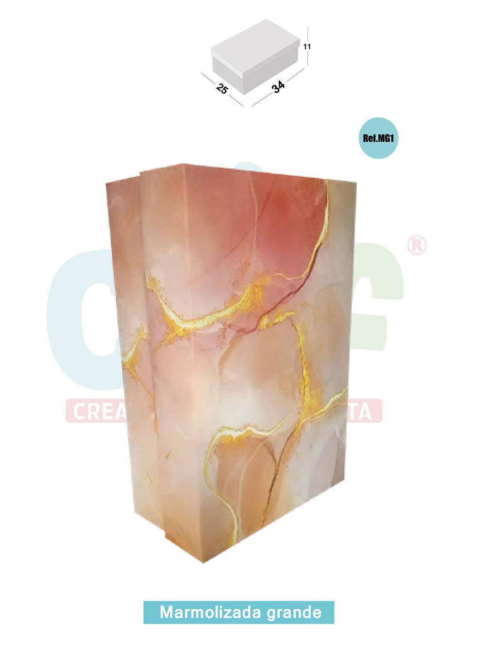 CAJA JUMBO MARMOLIZADA GRANDE  MG1