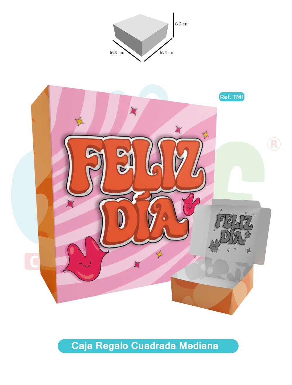 CAJA DE REGALO CUADRADA MEDIANA   TM1