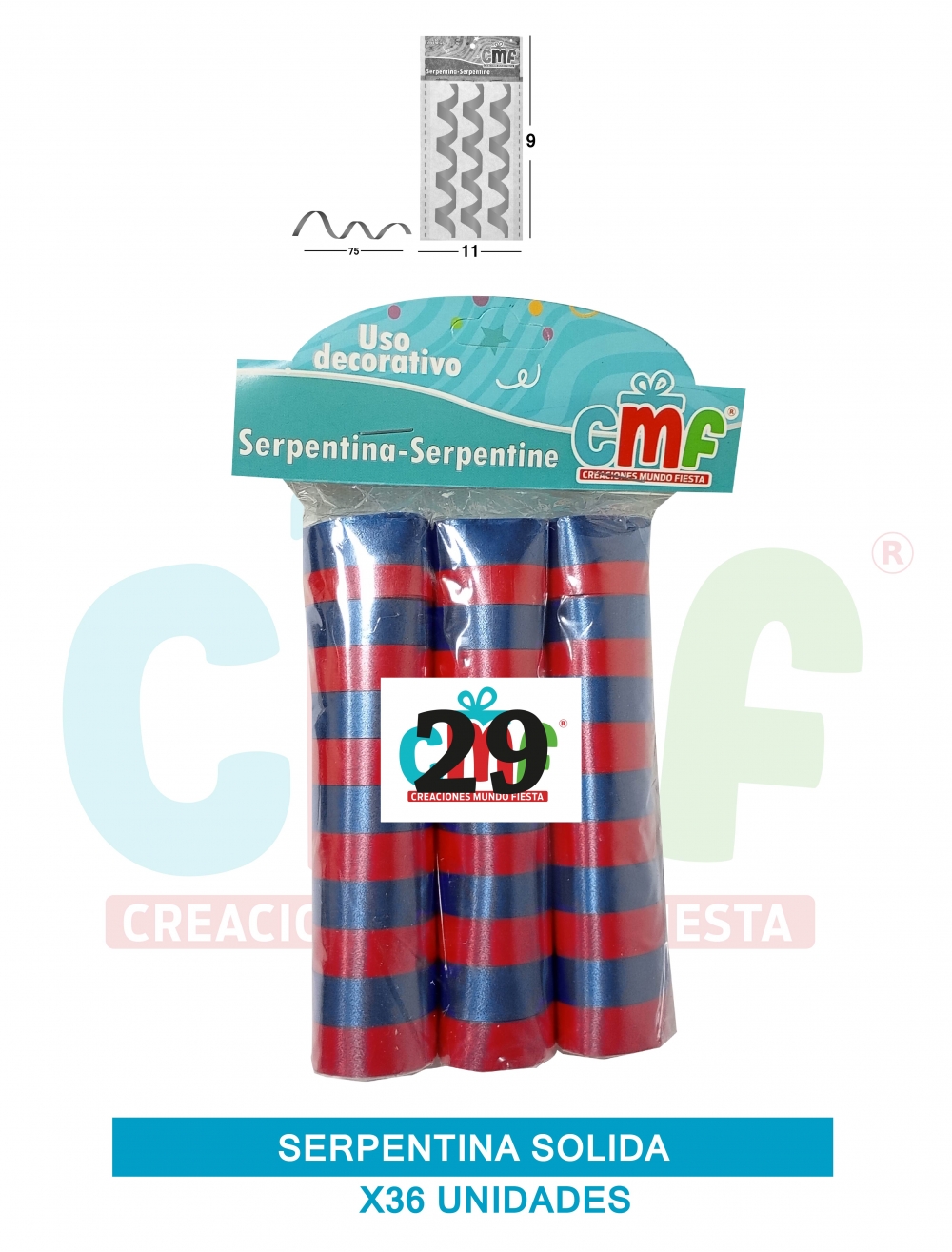 SERPENTINA SOLIDA X 36 BICOLOR B 29