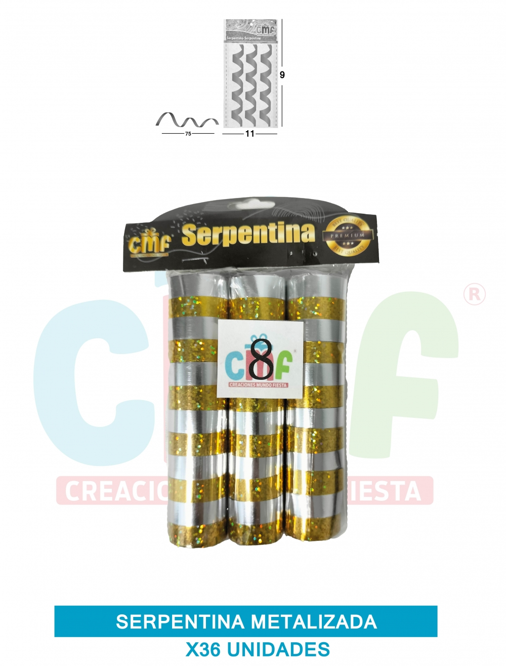 SERPENTINA METALIZADA X36 GRUPO A 8