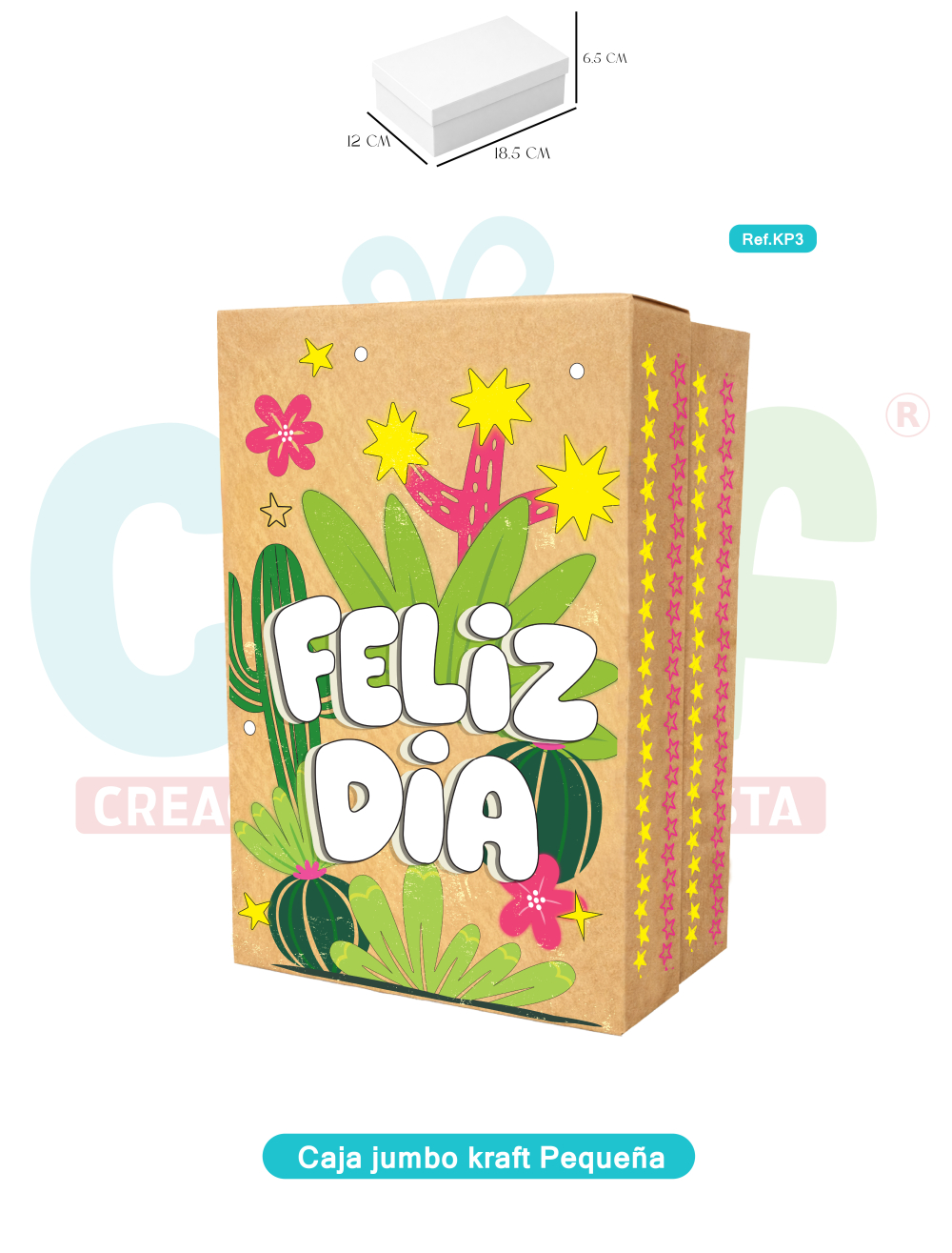 CAJA JUMBO KRAFT COLOR PEQUEÑA  KP3