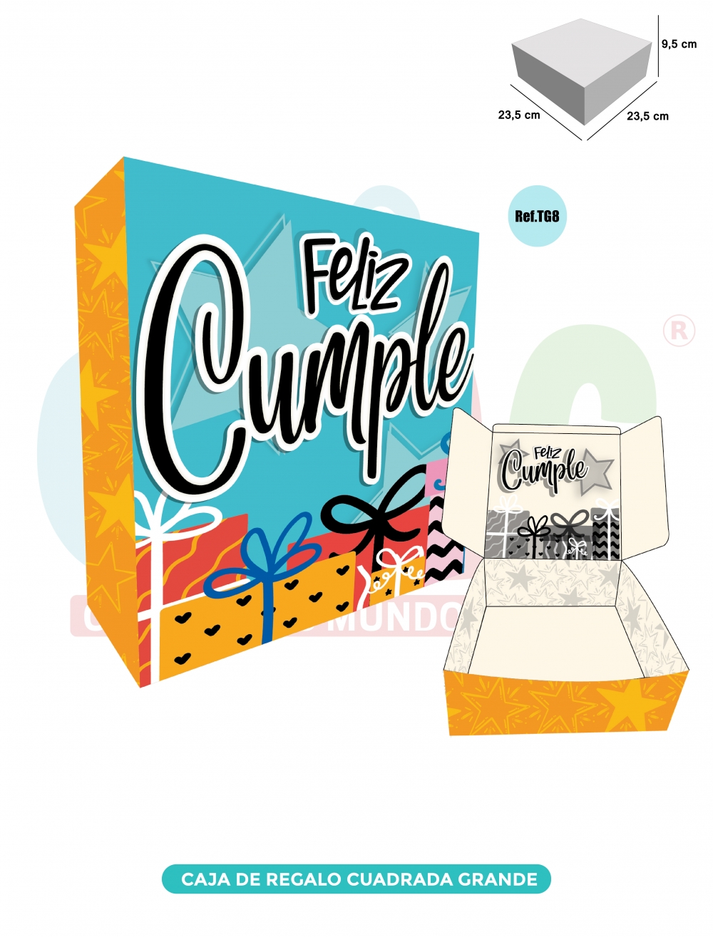  CAJA DE REGALO CUADRADA GRANDE  TG8