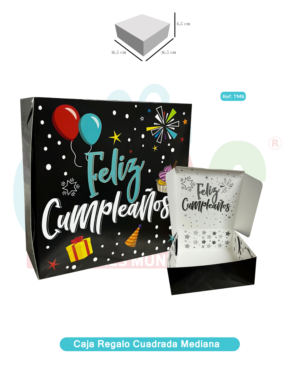 CAJA DE REGALO CUADRADA MEDIANA   TM6