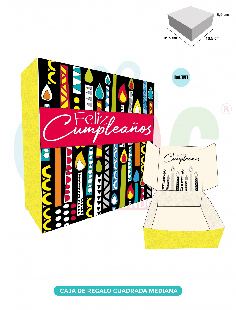 CAJA DE REGALO CUADRADA MEDIANA   TM7