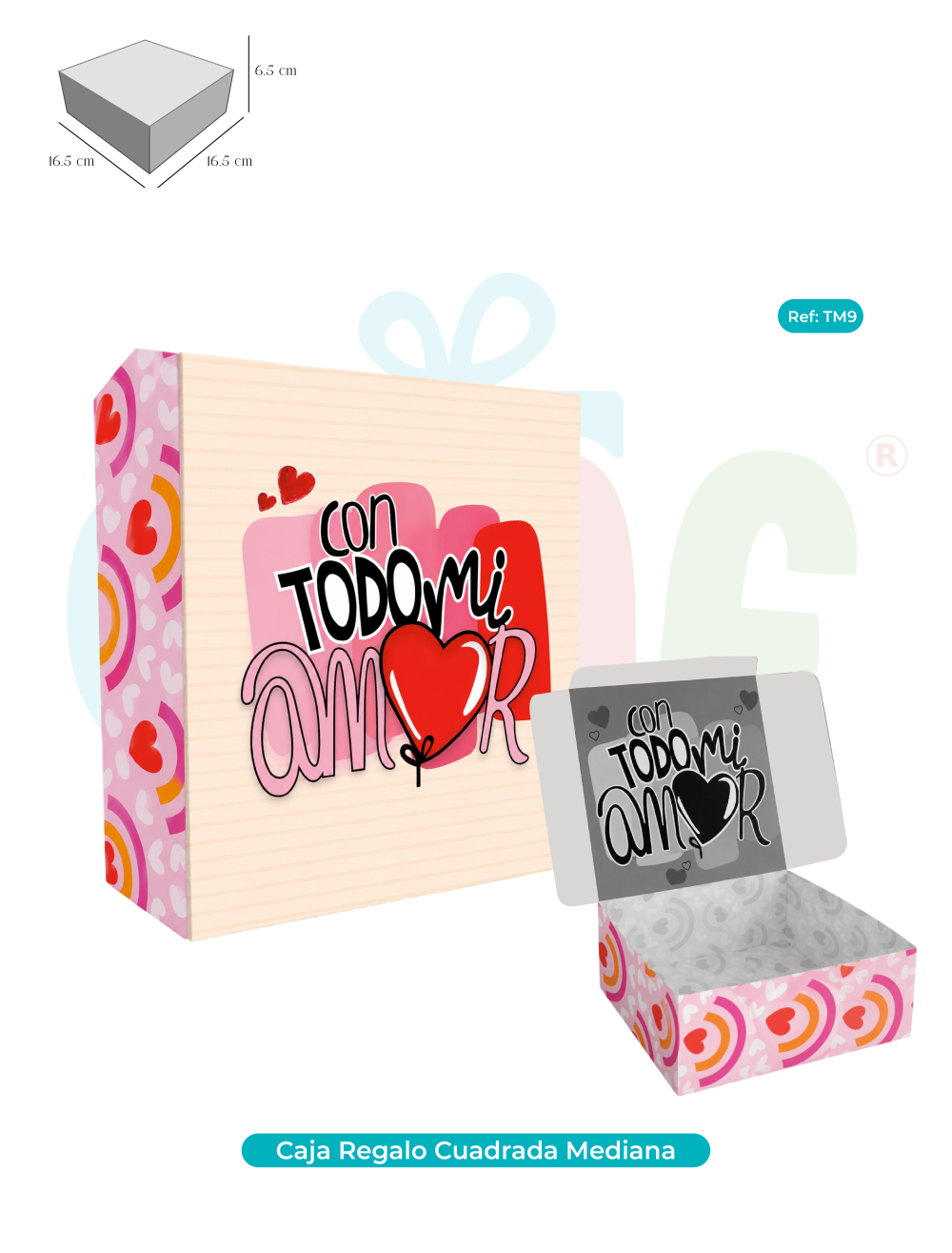 CAJA DE REGALO CUADRADA MEDIANA   TM9