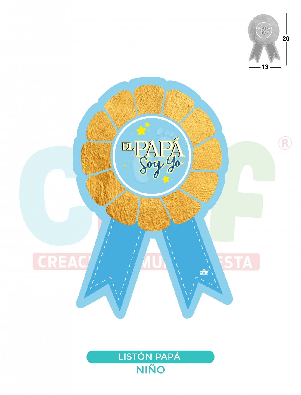 LISTON PAPA MEDALLA  ES NIÑO