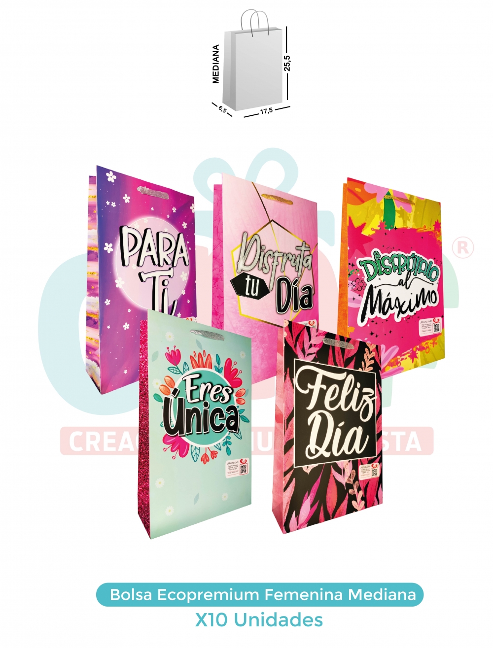 BOLSA ECOPREMIUM GRANDE X10  FEMENINOS