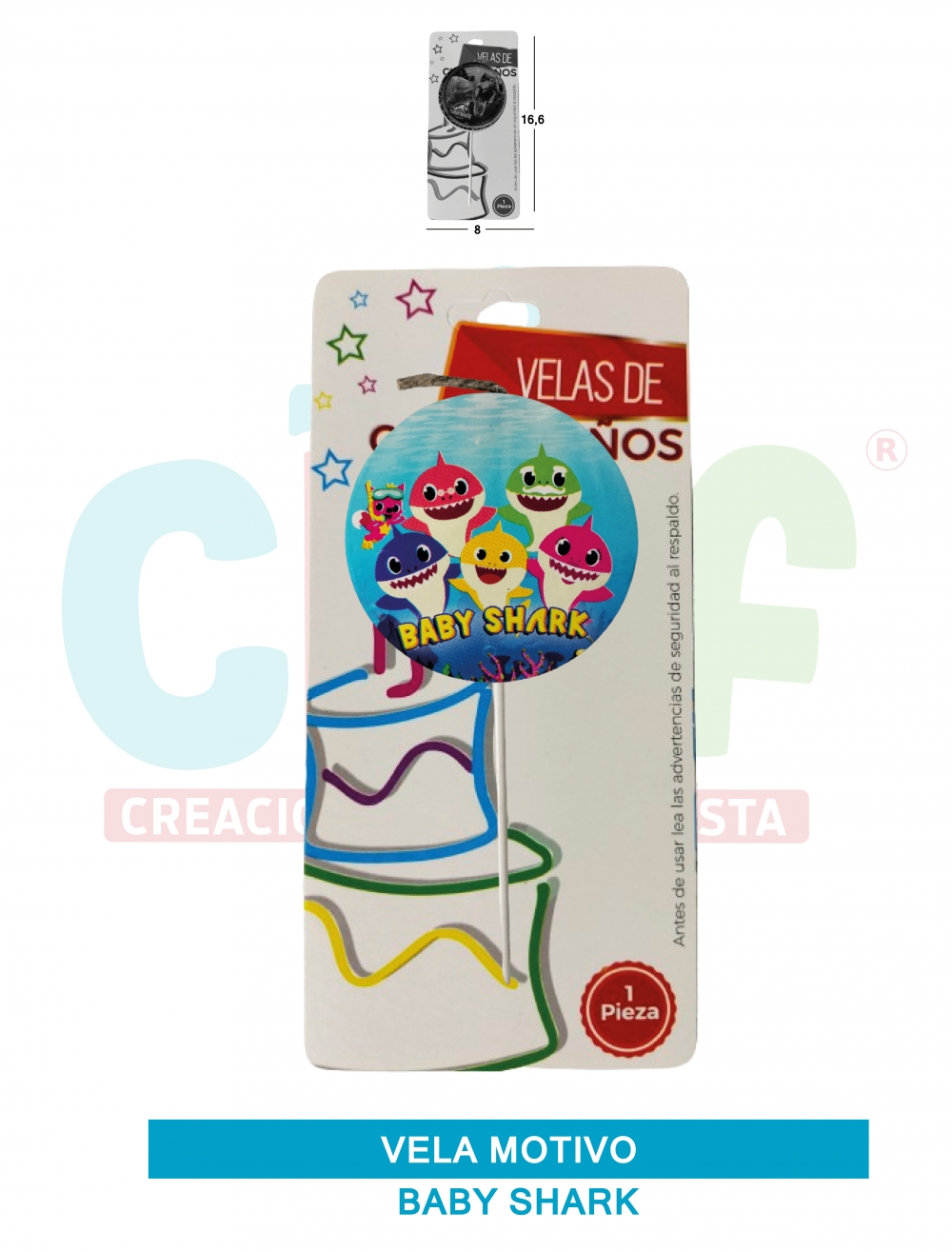 VELA MOTIVOS GRUPO A BABY SHARK