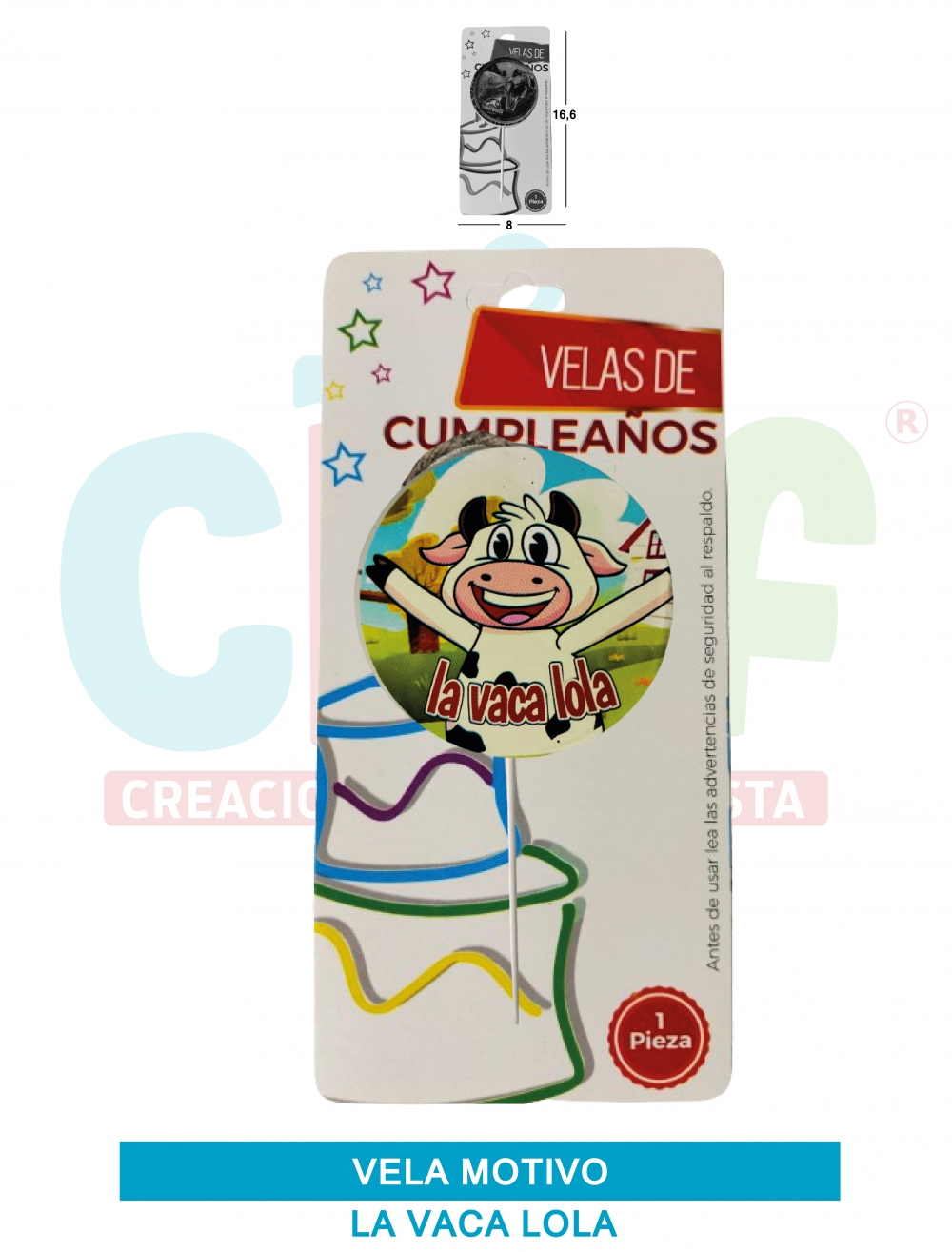 VELA MOTIVOS GRUPO C LA VACA LOLA