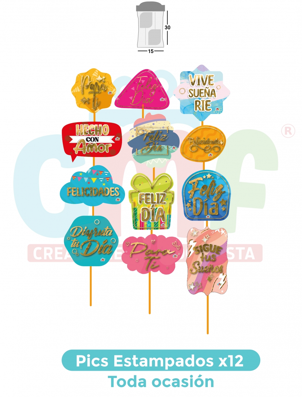  PICS ESTAMPADOS X12  TODA OCASIÓN 