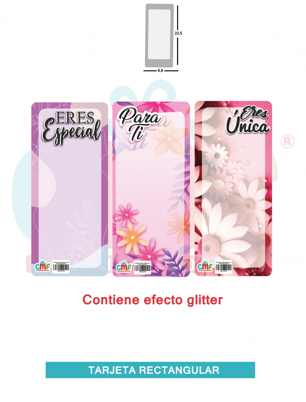 TARJETA RECTANGULAR  FEMENINO MUJER