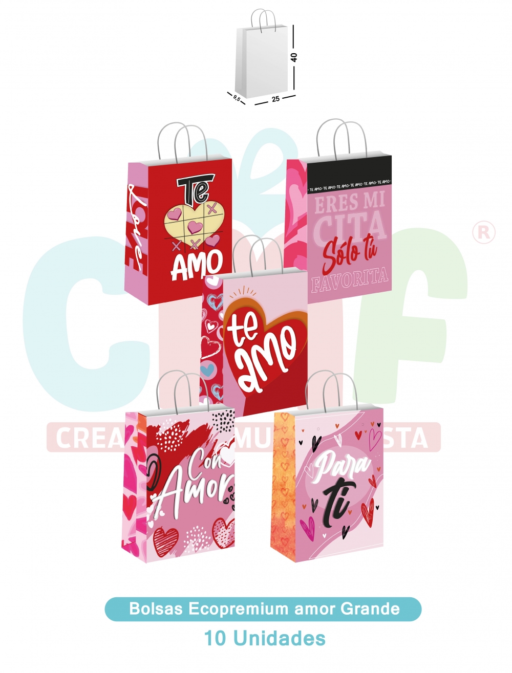 BOLSA ECOPREMIUM GRANDE X10  AMOR 