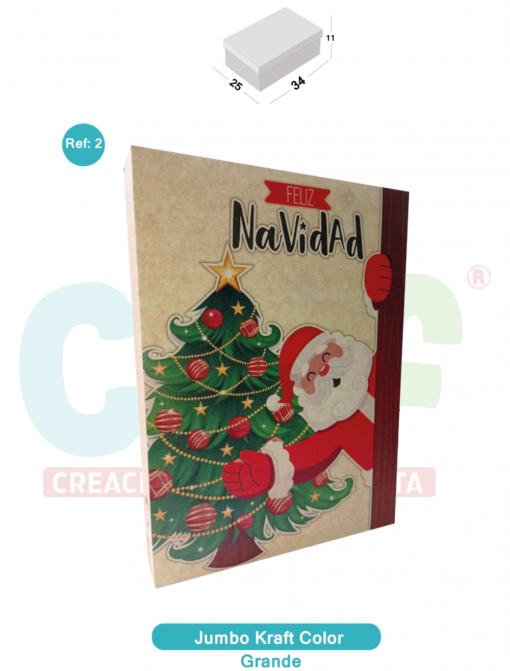 CAJA JUMBO KRAFT COLOR GRANDE  NAVIDAD REFERENCIA 2