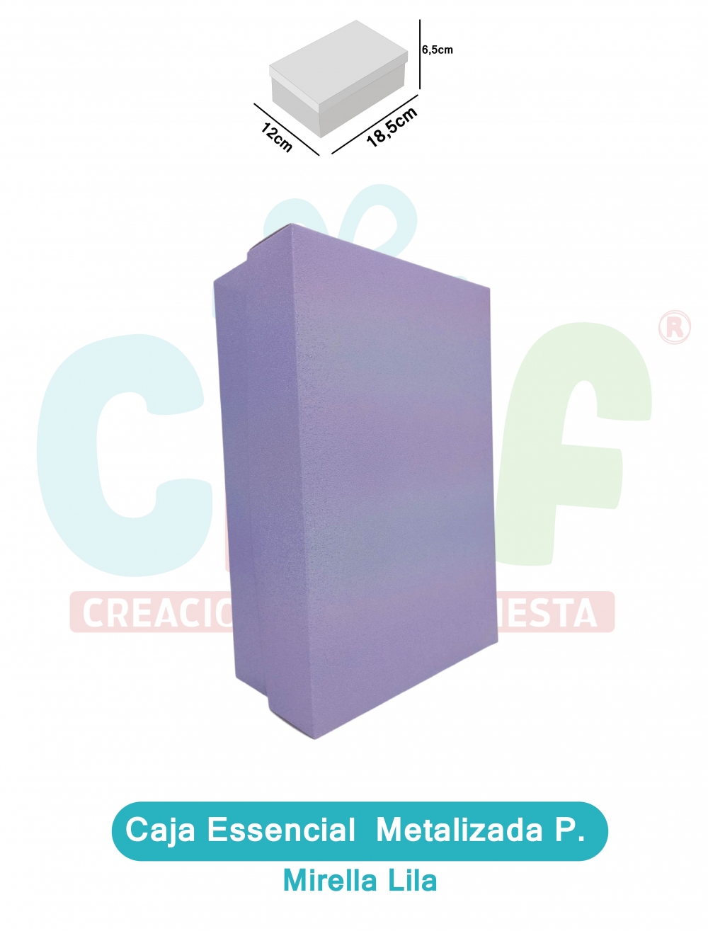 CAJA ESSENCIAL METALIZADA PEQUEÑA SIN VENTANA  MIRELLA LILA