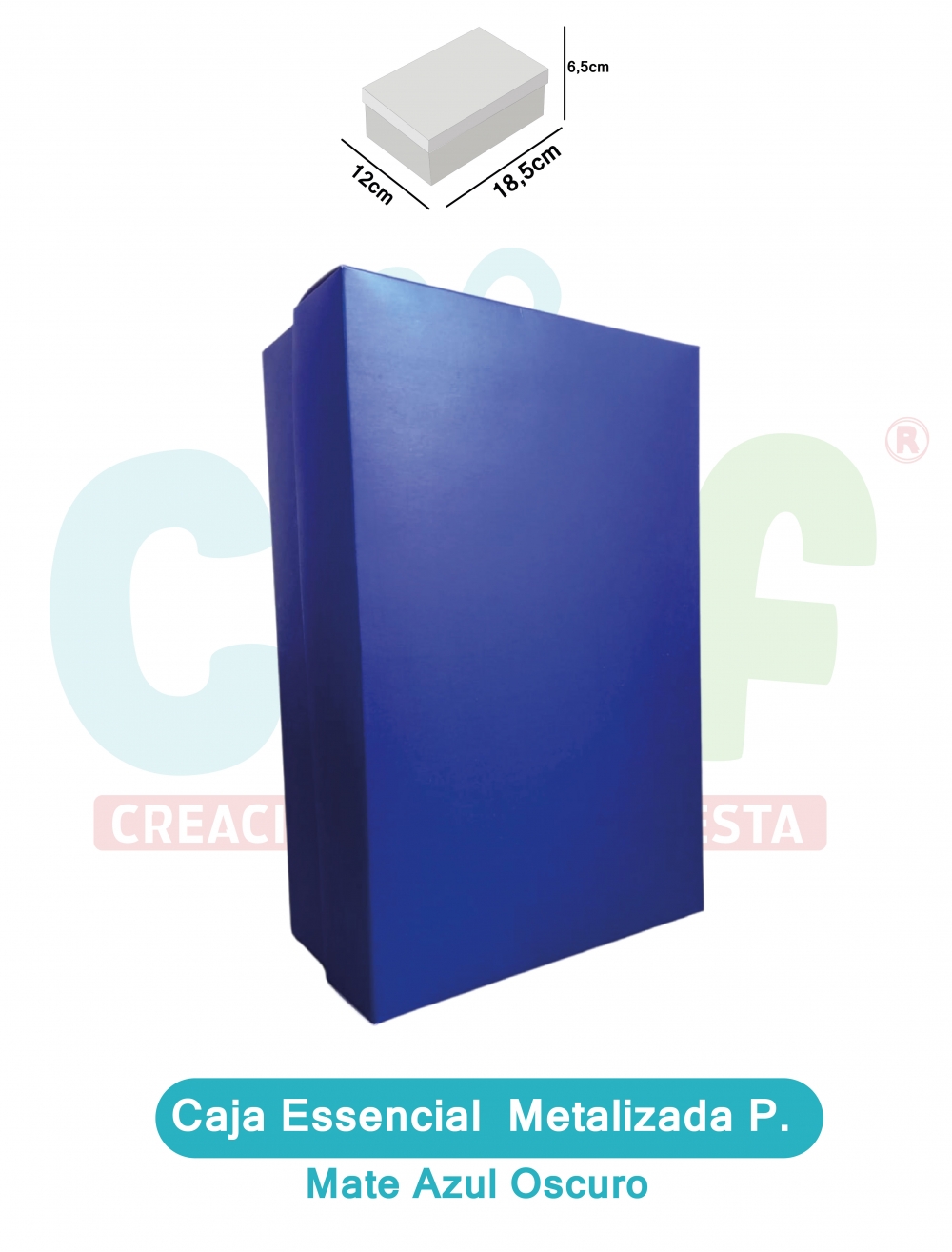 CAJA ESSENCIAL METALIZADA PEQUEÑA SIN VENTANA  MATE AZUL OSCURO