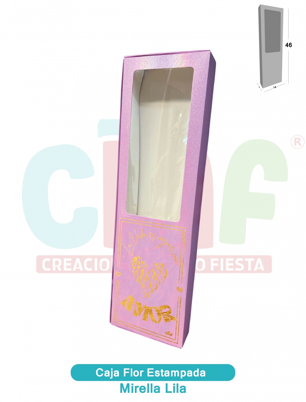 CAJA FLOR ESTAMPADA   MIRELLA LILA