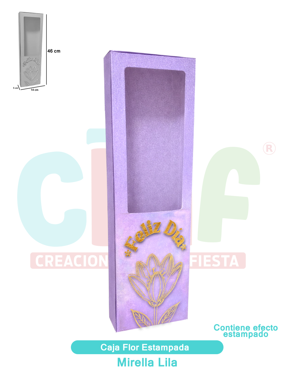 CAJA FLOR ESSENCIAL STAMPADA   MIRELLA LILA